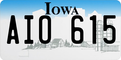 IA license plate AIO615