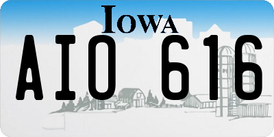 IA license plate AIO616