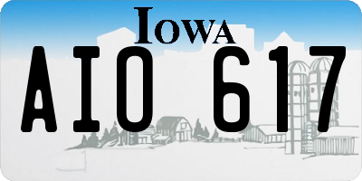 IA license plate AIO617