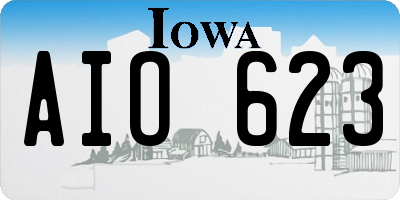 IA license plate AIO623