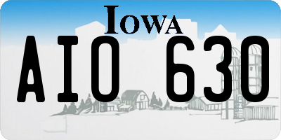 IA license plate AIO630