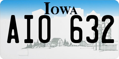 IA license plate AIO632