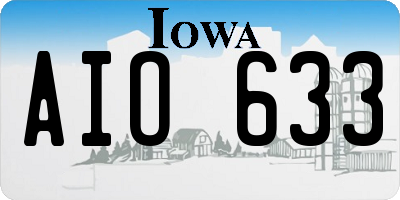 IA license plate AIO633