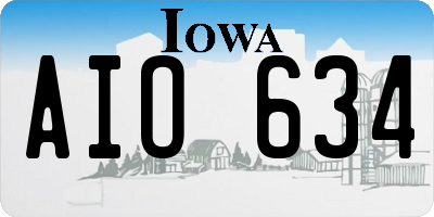 IA license plate AIO634