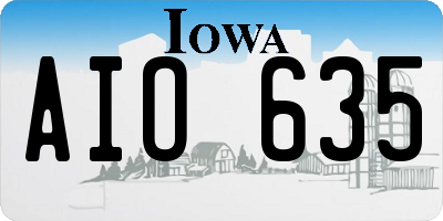 IA license plate AIO635