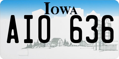 IA license plate AIO636