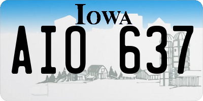 IA license plate AIO637
