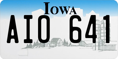 IA license plate AIO641