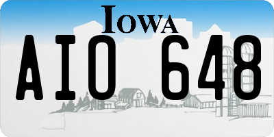 IA license plate AIO648