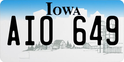 IA license plate AIO649