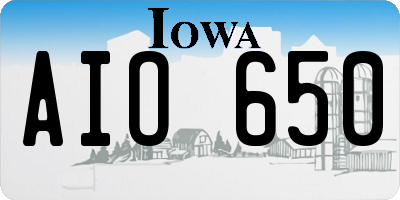 IA license plate AIO650