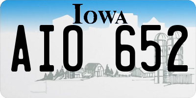 IA license plate AIO652