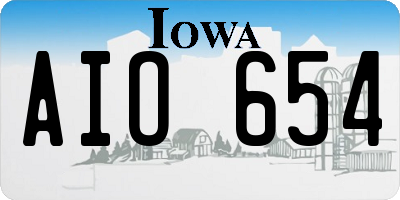 IA license plate AIO654