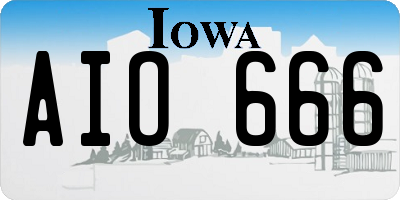 IA license plate AIO666