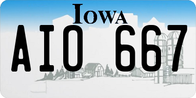 IA license plate AIO667