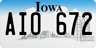 IA license plate AIO672