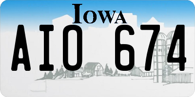 IA license plate AIO674