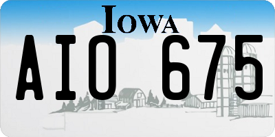 IA license plate AIO675