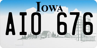 IA license plate AIO676