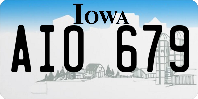 IA license plate AIO679