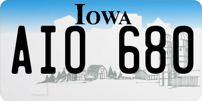IA license plate AIO680