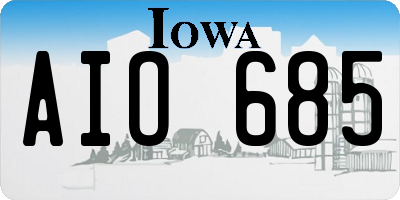 IA license plate AIO685