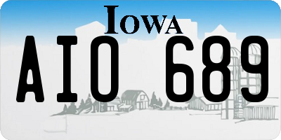 IA license plate AIO689