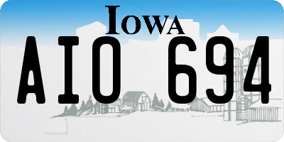 IA license plate AIO694