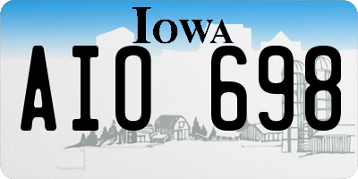IA license plate AIO698