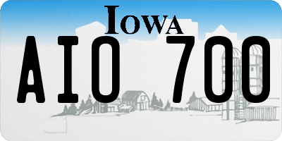 IA license plate AIO700