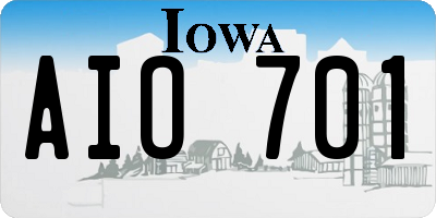 IA license plate AIO701