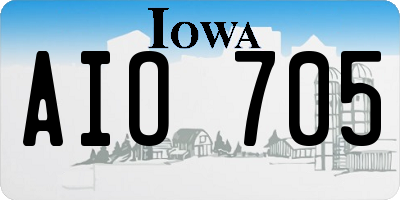 IA license plate AIO705