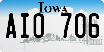 IA license plate AIO706