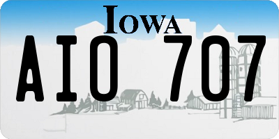 IA license plate AIO707