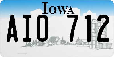 IA license plate AIO712