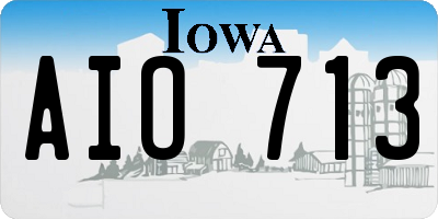 IA license plate AIO713