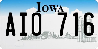 IA license plate AIO716