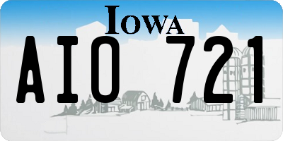 IA license plate AIO721