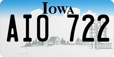 IA license plate AIO722