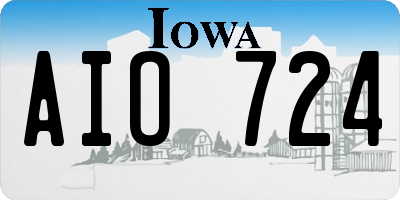 IA license plate AIO724