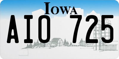 IA license plate AIO725