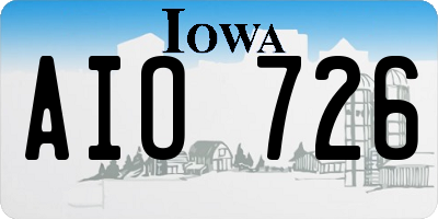 IA license plate AIO726