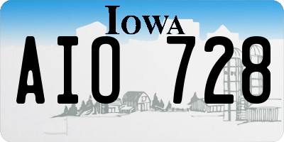 IA license plate AIO728