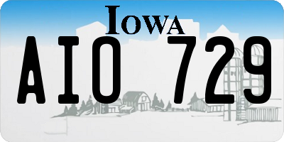 IA license plate AIO729