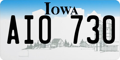 IA license plate AIO730