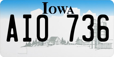 IA license plate AIO736