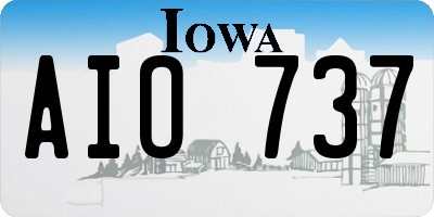 IA license plate AIO737