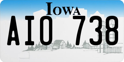 IA license plate AIO738