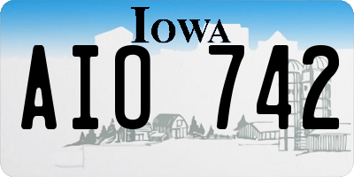 IA license plate AIO742