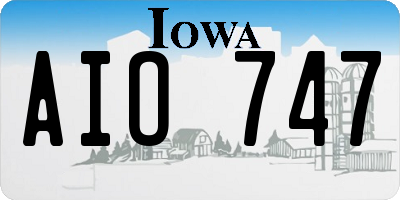 IA license plate AIO747